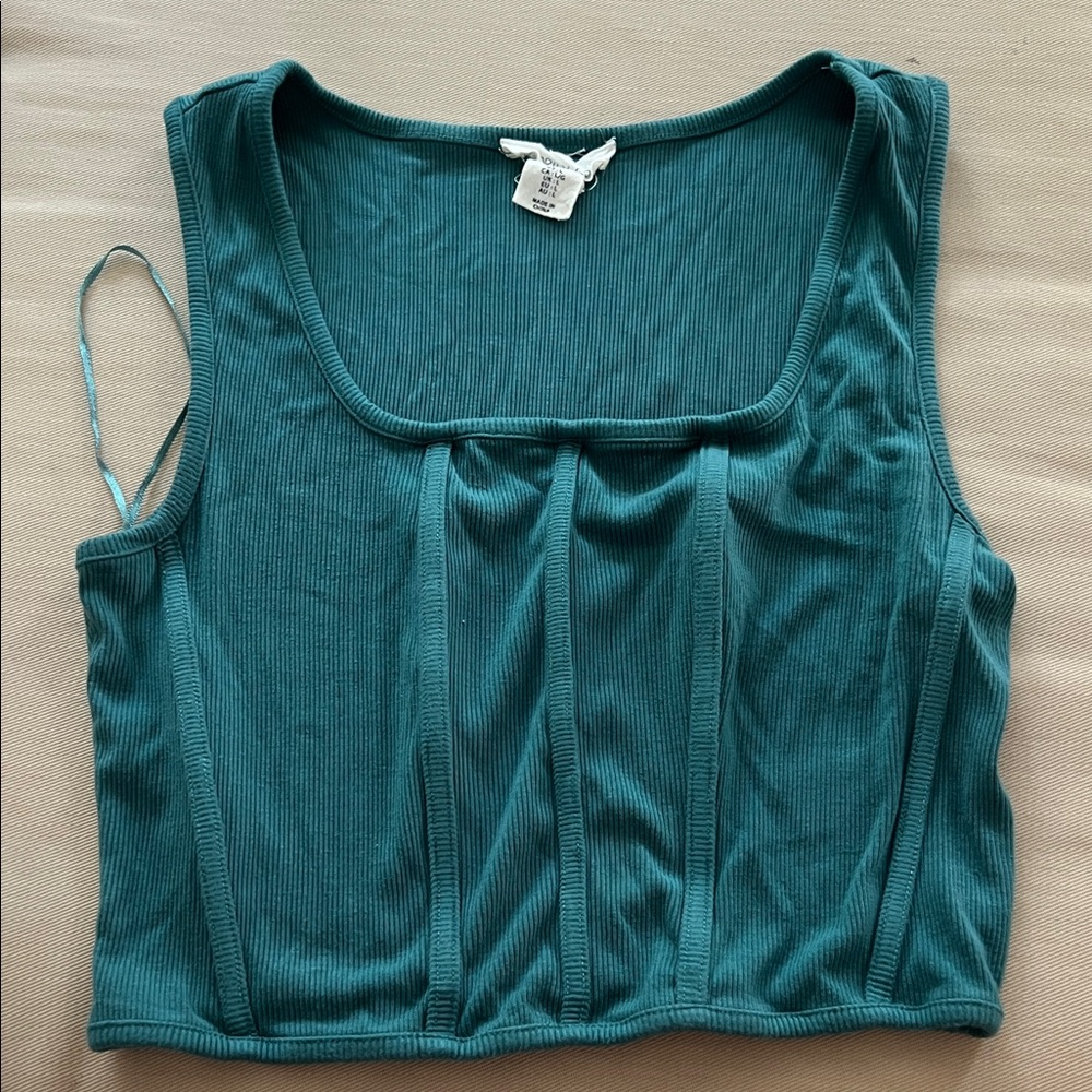 Teal Ribbed tank Top